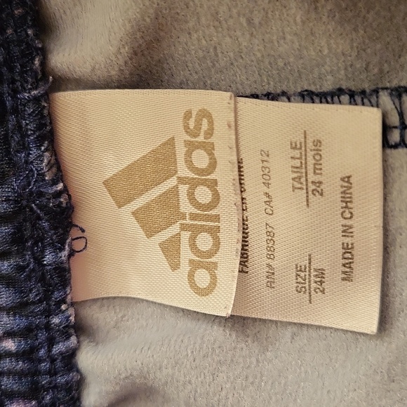 Adidas navy/red patterned joggers/sweatpants - Picture 2 of 4